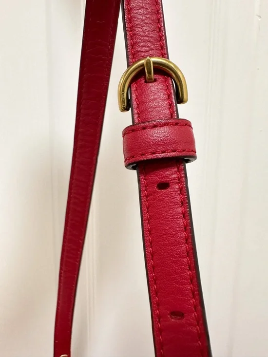 Coach Campbell Leather Camera Bag Red Y2K Inspired - Picture 9 of 13